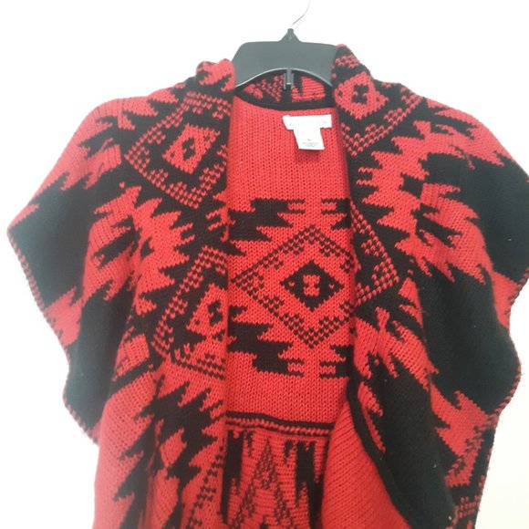 John Paul Richard Aztec Sweater Vest Reversible Waterfall Front Women sz Small - Picture 3 of 4
